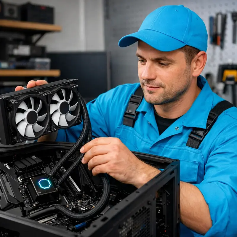 Установка водяного охлаждения на компьютер в Тольятти